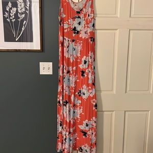 Coral maxi dress